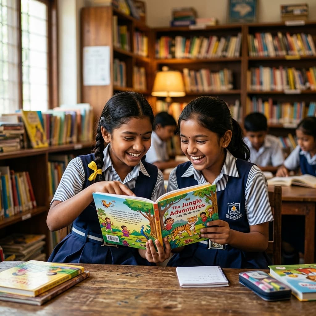 Kids reading together